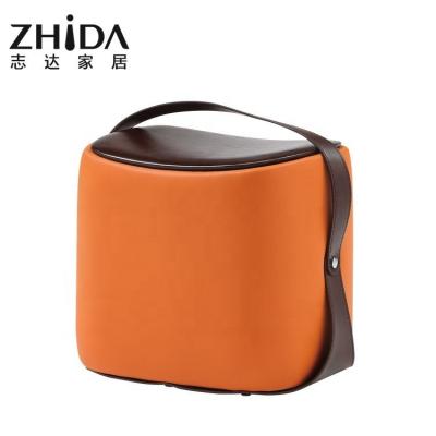 China Ergonomic Design Zhida Stools Home Furniture Manufacturer Modern Hotel Living Room Leather Simple Stool Chair For Villa for sale