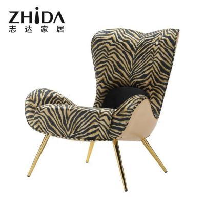 China Foshan sofa furniture new product fashion zebra stretch high-end luxury pattern simple sofa leisure chair furniture for villa for sale