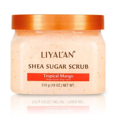 China Amazon Exfoliator Product Private Label Anti Cellulite Vegan Shea Butter Sugar Body Scrub Hydrating Base for sale