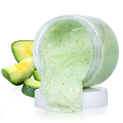 China Exfoliator Private Label Facial Exfoliating Skin Care Brightening 100% Natural Organic Avocado Sugar Body Scrub for sale