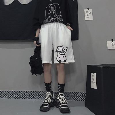 China Anti-wrinkle Harajuku Women Shorts 2021 Summer Korean Style Cartoon Women's Wide Leg Shorts Vintage Plus Size Sports Jogging Shorts for sale