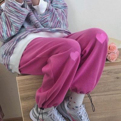 China Slim Pink Gray Sweatpants Women Harajuku Pants Streetwear Embroidery Breathable Joggers Pants Sports Pants Oversized Sports Tracksuit for sale