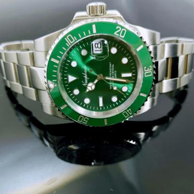 China Date 40mm Sapphire Green Ghost Japan Movement Mechanical Automatic Submarine Diver Watch for sale