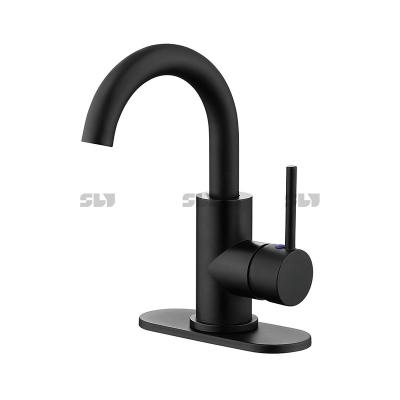 China High Quality Luxury Metered Bathroom Basin Faucets Mixer Taps SLY Matte Black Chrome Washroom Basin Faucets for sale