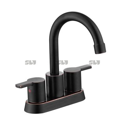 China Metered Faucets 2 Handle 4 Inch Centerset Bathroom Basin Faucet Lead Free for sale