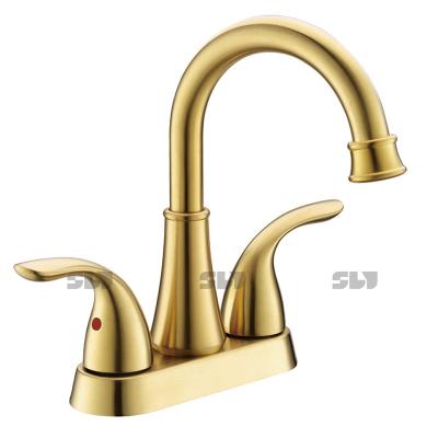 China SLY Dual Handle Basin Mixer Tap Bathroom Sink Faucet Metered Bathroom Faucets for sale