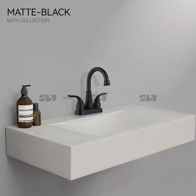 China NAUTICAL High Quality Metered 3 Hole Faucets Double Handle Deck Mounted Mixer Tap Bathroom Sink Faucet for sale