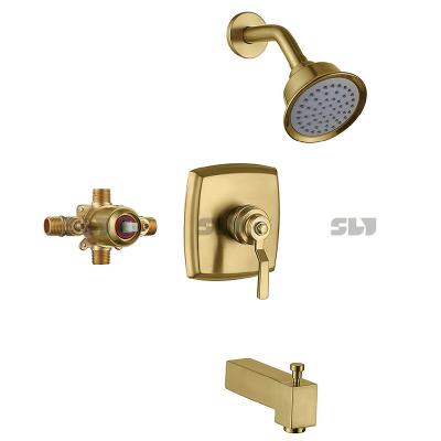 China Without Sliding Bar Rainfall Rain Bath Wall Mounted Full Concealed Brass Bathroom Bath And Shower Faucet Set System Mixer Griferia Ducha Shower for sale