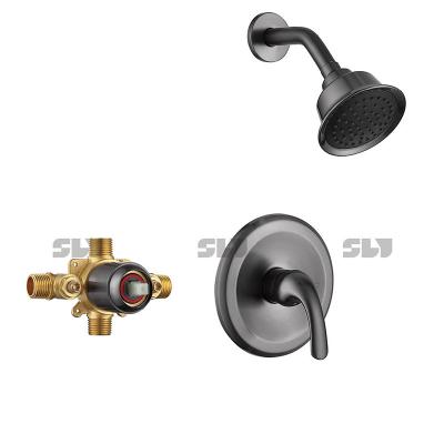 China SLY Round Wall Mounted Brass Thermostatic SLY Wall Mounted Shower Faucet Without Tub Faucet In Bathroom for sale