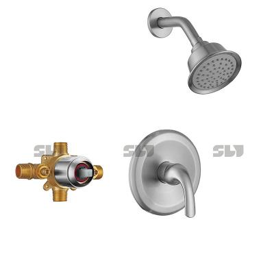 China Without Sliding Bar SLY UPC Certified Silver Hot And Cold Shower Bathroom Shower Mixer In Wall Mounted Concealed Rain Shower Set for sale