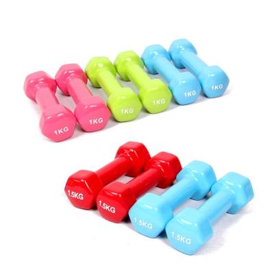 China Promotion Women Convenient Dumbbell Set Vinyl Coated For Home Gym Fitness Hex Dumbbell Set for sale