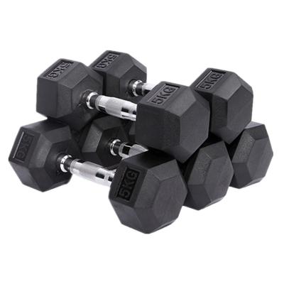 China Wholesale Durable High Quality 2022 Standard Color Hex Rubber Dumbbells for sale