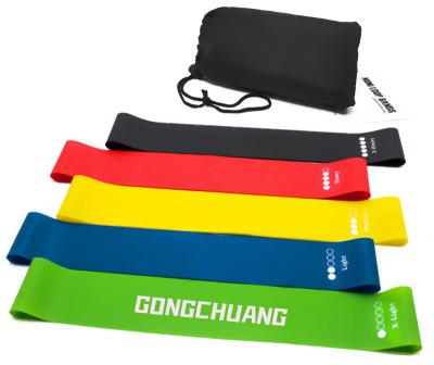 China Elastic Home Exercise Fitness Workout Custom Printed Latex Resistance Band Set Long Loop for sale