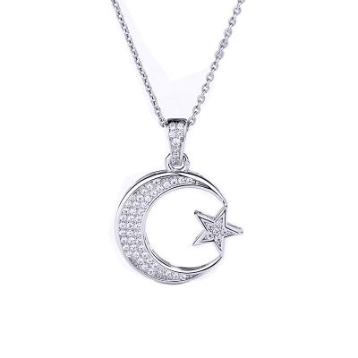 China Hot Sale Environmentally Friendly Hainon s925 Star Moon Female Pendant Necklace Fashionable Sterling Silver Pendant Jewelry for sale