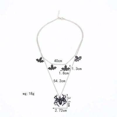 China Wholesale Supplier Hainon Halloween Personality Necklace Spider Bat Cute Funny Pendant Neckline Band Necklace for sale