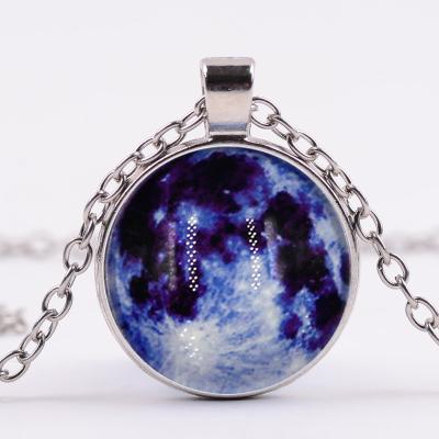 China wholesale Harajuku Fantasy Universe Starry Night Light Necklace DIY Retro CLASSIC Warm Glass Time Gemstone Pendant Light for sale