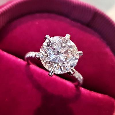 China 2021 Summer Romantic Women's Round Round Crystal Birthstone Jewelry Rings Shining Engagement Rings for sale