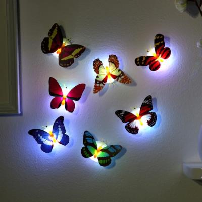 China Energy Saving Night Light Soft Pasteable PP Butterfly Light Decoration With Battery for sale