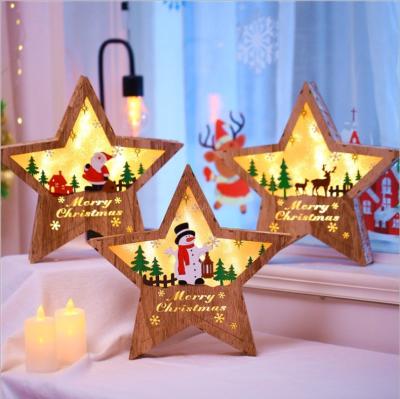 China Hotsale CIA Girl LED Festival Christmas Wooden Santa Claus Elk Snowman Night Light Bedroom Decoration for sale