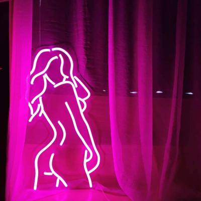 China Lady Back Neon Light Modern Sexy Pink Goddess Neon Lamps Sign For Bar Party Bedroom Hotel Office for sale