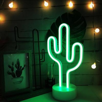 China Home Decor Led Flex Indoor Light Signage Neon Illuminated Neon Sign LED Cactus Signs Party Decoration for sale