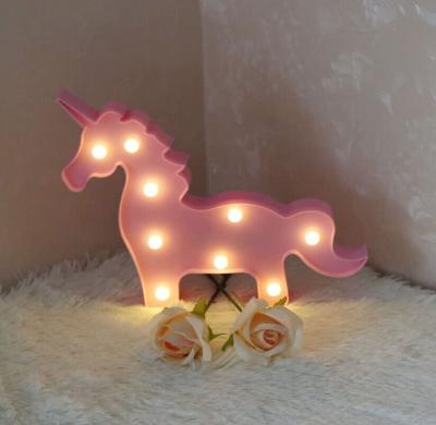 China Love Unicorn LED Table Night Light For Party Supplies Battery Operated Birthday Wedding Atmosphere Marquee Signs Decorative Light for sale