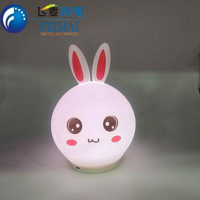 China Smart Light Changing Cute Animal Soft Silicone Baby Night Light Sensor Control RGB Color LED With Touch Sensor Night Light (Rabbit) For Kids for sale