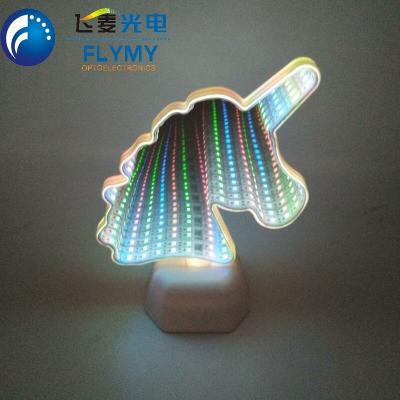 China Lighting Functions Tunnel Lamp Infinity Light 3D Mirror Unicorn Light Double Sided Sign For Night Light Party Decor for sale