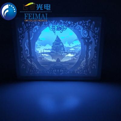 China 3D Mood Light 3D Visual Decorative Shadow Box Papercut Light Boxes Led Night Light Lamp for Kids and Adults, Baby Nursery Kids Bedroom for sale