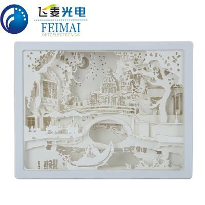 China High Quality HIPS (Plastic) Mother's Day Led Gift Custom Paper Carving Light Box for sale