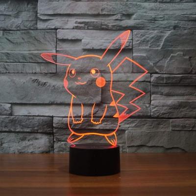 China Decoration Pokemon Pikachu 3D LED Night Light, Elstey 3D Optical Illusion Lamp 7 Colors Touch Table Visual Desk Lamp for sale