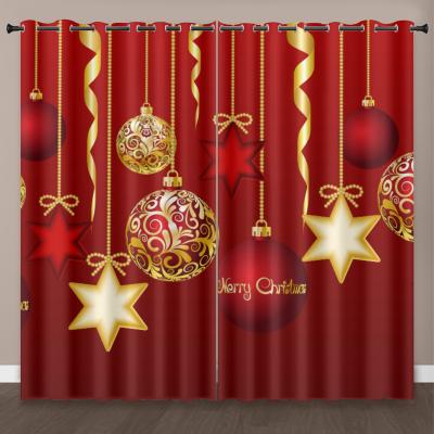 China Modern Blackout Halloween Christmas Curtain Christmas Lights Curtain For Christmas Halloween Curtain for sale