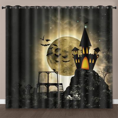 China 2022 Popular Blackout Good Quality New Arrival Christmas Curtain Halloween Curtains for sale