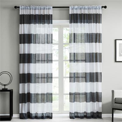 China Striped Blackout Amazon Bar Window Screen Finished Short Kitchen Curtain Bay Window Small Window Screen for sale