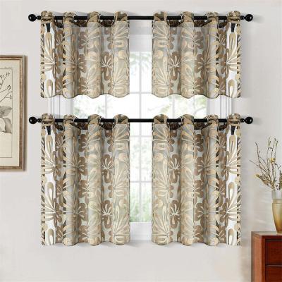 China Blackout custom kitchen curtains custom printed 3 piece kitchen curtain and drapery set for sale