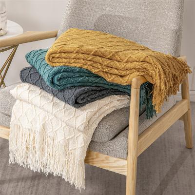 China Heavy Jacquard Luxury Reknitted Dong Waffle Woven Antique Baby Blanket Crib Blanket for sale