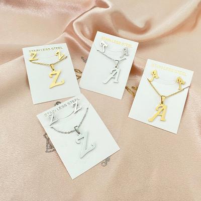 China New A-Z Chain Necklace Stainless Steel Simple English Alphabet Letter Fashion Statement Pendant Necklace For Women for sale