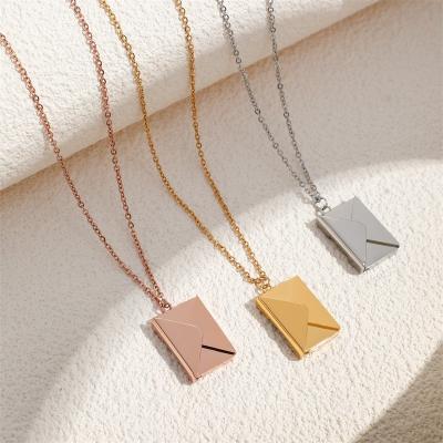 China Creative Insist Wind Clavicle Wind Clavicle Jewelry Creative Letter Love Letter Envelope Pendant Necklace Stainless Steel Chain For Valentine's Day Gift for sale