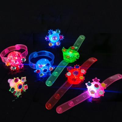 China Hot Selling Glitter Bangle Plastic Halloween Plastic Luminous Jewelry Colorful Silicone Wrist Led Wristband Bangle Kids Party Toy for sale