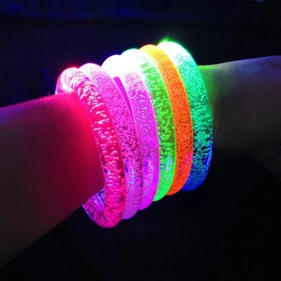 China Wholesale Gpps Factory Concert Atmosphere Props Lighting Toys Acrylic LED Bracelet Bubble Glow Bracelet Party Jewelry for sale