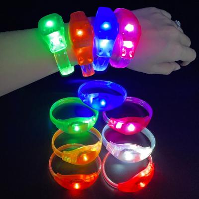 China New ABS Music LED Voice Control Wristband Silicone LED Wristband Flashing Lighting Toys Party Supplies for sale