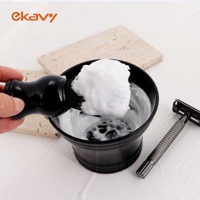 China Custom Wrapping Black Hair Naturally Eco-Friendly Barber Brush For Gentleman Classic Wet Handle Badger Shaving for sale