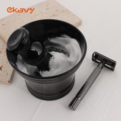 China Hot Selling Naturally Eco-Friendly Razors Replacement Black Unisex Shaver Set Barber Shaving Stand Brush for sale