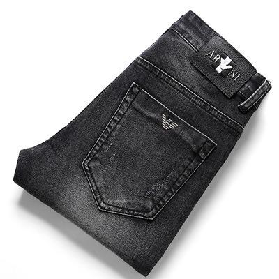 China Viable popular men's jeans autumn and winter style thick men's jeans destroyed fashion brand cotton black stretch denim slim men for sale