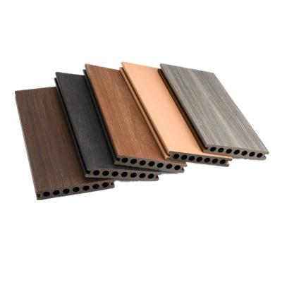 China Contemporary anti pool side construction material pe uv plastic wood composite deck panels wpc decking for sale