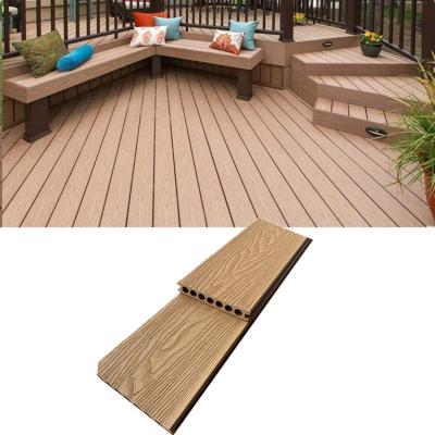 China New modern technology WPC 3D embossed composite decking for sale