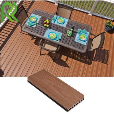 China Contemporary Outdoor Composite WPC Decking , Waterproof Swimming Pool Decking 140*25mm WPC Engineered Flooring for sale