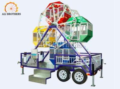 China 3 Kw Small Carnival Amusement Rides Portable Ferris Wheel With Trailer for sale