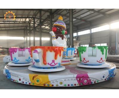 China 3.5kw Power Crazy Carnival Rides 6m Diameter 3.5rpm Speed Saucer Tea Cup Design for sale