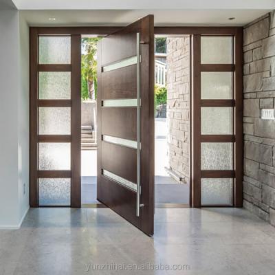 China Modern China Made Pivot Wooden Glass Door Modern Design For Front Entry Door for sale